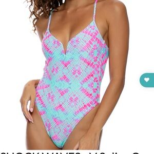 Luli Fama SHOCK WAVES - V Splice One Piece Swim Suit size small